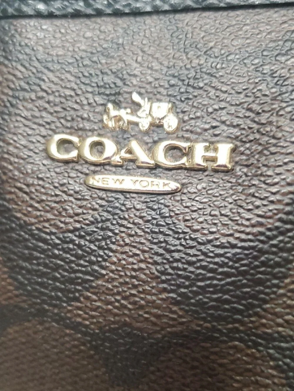 Coach Morgan Brown Signature Satchel with Black Trim